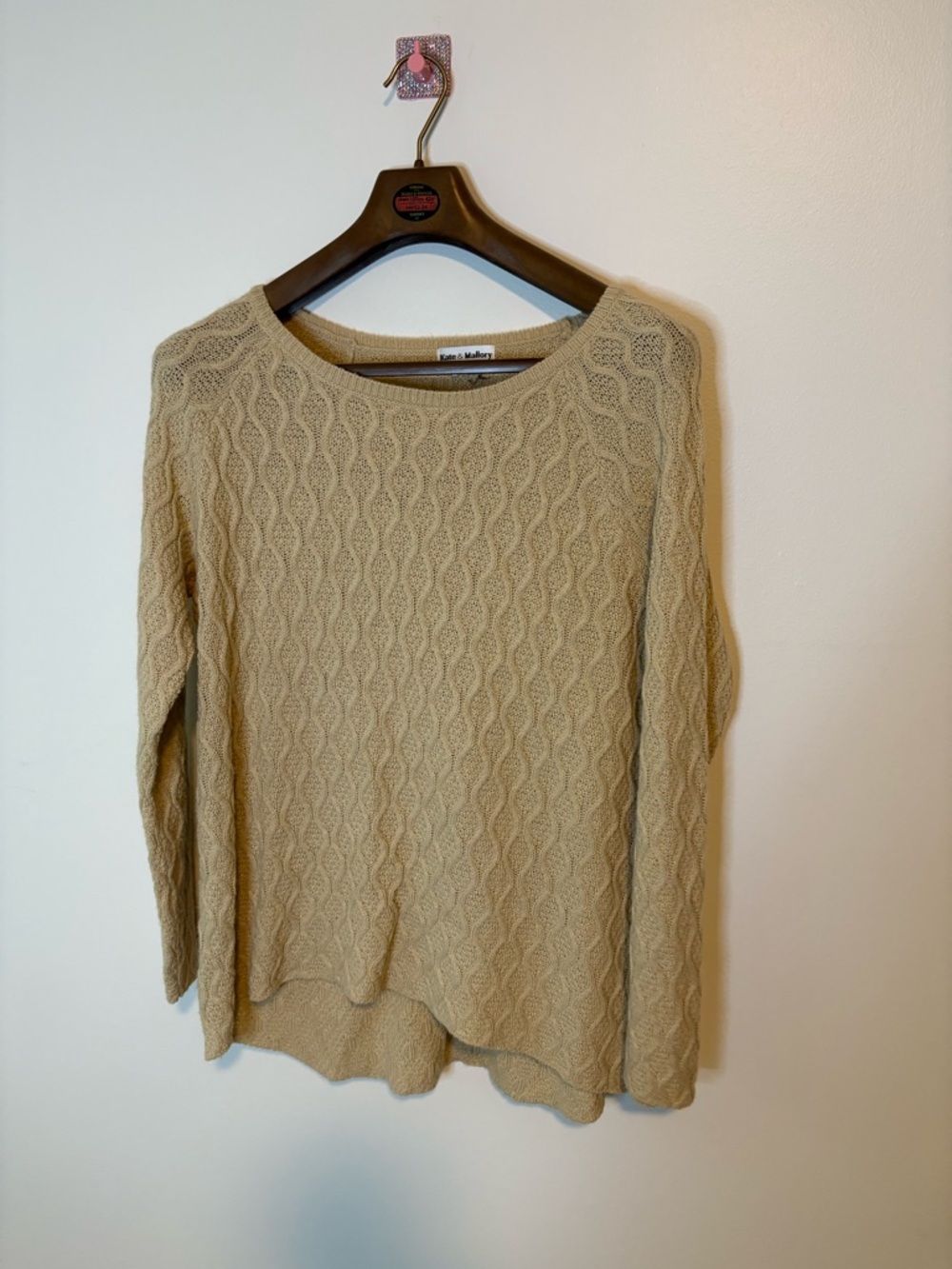 Kate & Mallory Cream Cable-Knit Women's Sweater